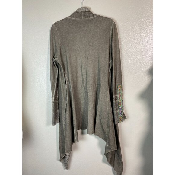 Aratta Silent Journey Waterfall Cardigan Waffle Knit Size Medium Lagenlook Fairy - Picture 15 of 16